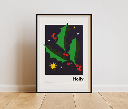 Holly Print / December Birth Month